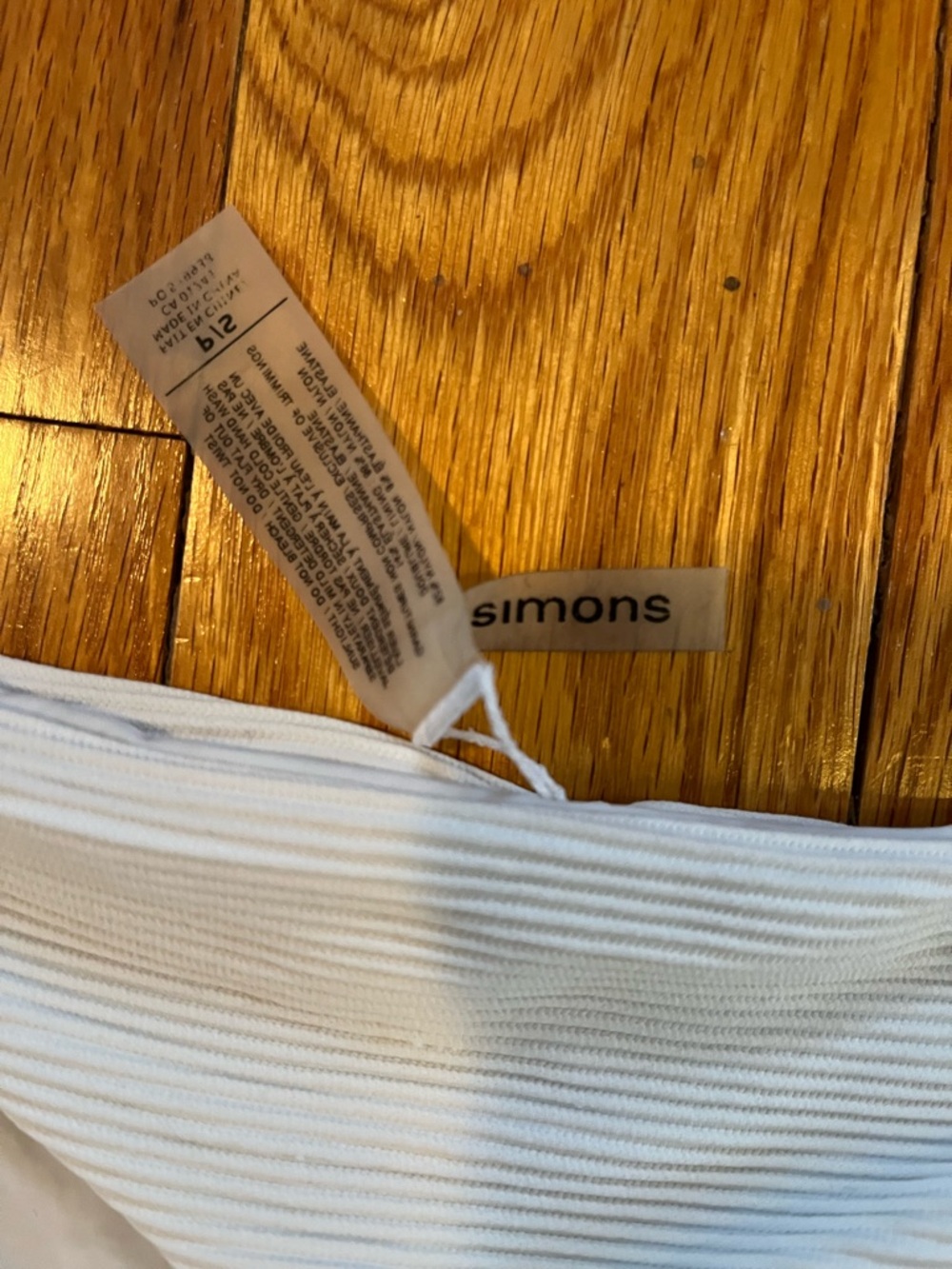 Simons White Ribbed Bikini Brief - Picture 2 of 4